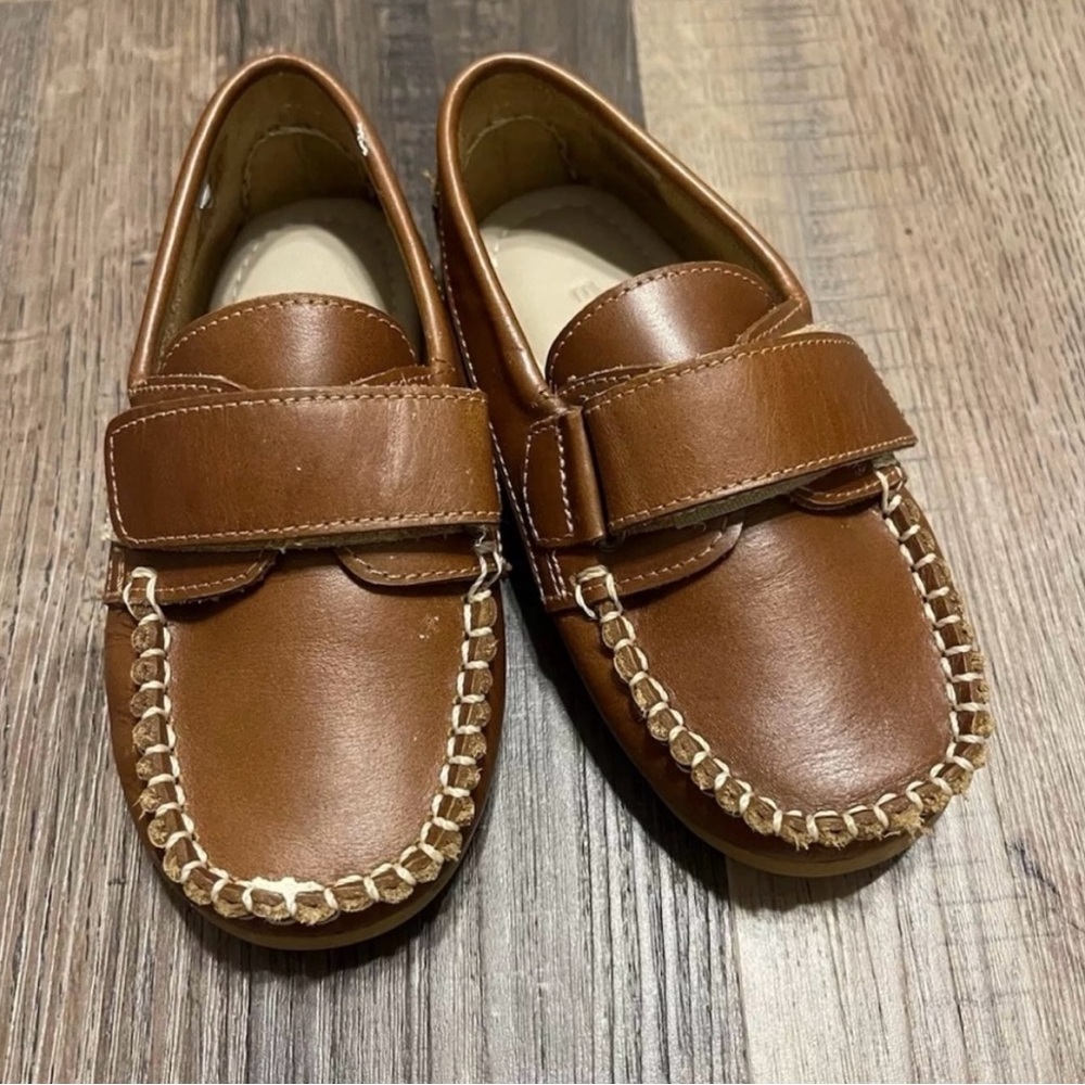 Elephantito Nick Boating Shoes Boys Size 8 US Brown Leather Loafers